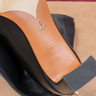 Lafayette 148 Wmn Anna Dress Back Zip Square Mid Leather Boots size 6.5US EUR37