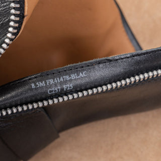 Frye Women Oliva Black Leather Lace-up Zip Lug Harness Moto Ankle Boots sz 8.5