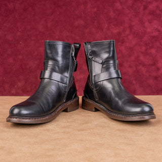 rag&bone Wmn Ashford Black Leather Festival Boho Moto Ankle Boots sz 5US EUR35