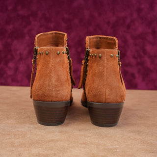 Sam Edelman Women Paola Bronze Suede Studded Zip Western Cowboy boots size 7