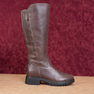 Rockport Wmn Ivette Wide Calf Waterproof Brown Leather Knee Riding Boots sz 9.5