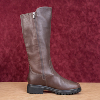 Rockport Wmn Ivette Wide Calf Waterproof Brown Leather Knee Riding Boots sz 9.5
