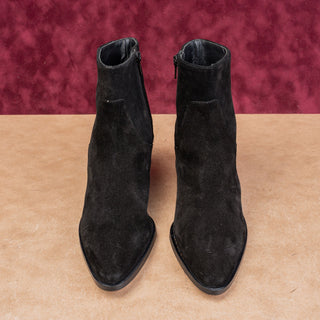 Bruno Magli Women Fashion Black Suede Stacked Heel Ankle Boots 10.5US EUR 40.5