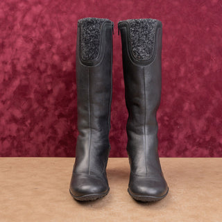 Merrell Women Black Leather Zip Vibram Comfortable Wedge Boots sz 6.5US EUR 37