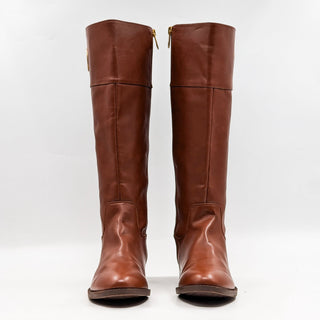 Tommy Hilfiger Wmn Nezza Brown Vegan Leather Wide Calf Riding Tall Boots sz 9.5