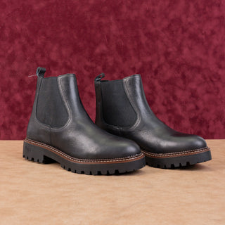 Caslon Women Miller Black Leather Water Resistant Chelsea Boots Sz 10