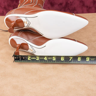 Zimmermann Women Topstiched Brown Ankle Fashion Leather Boots sz 7US EUR37