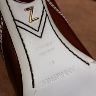 Zimmermann Women Topstiched Brown Ankle Fashion Leather Boots sz 7US EUR37