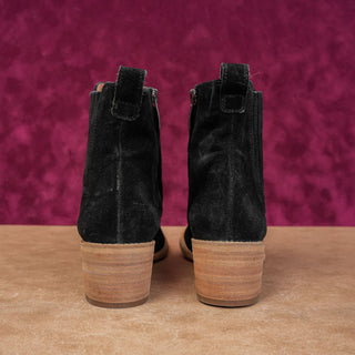 Paul Green Women Sante Western Chelsea boho Black Suede Boots sz 7.5US AUS 5