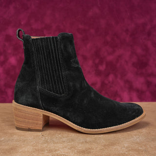 Paul Green Women Sante Western Chelsea boho Black Suede Boots sz 7.5US AUS 5