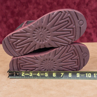 UGG Women Ultra Mini Mirror Burgundy Glitter Winter Ankle Boots sz 6