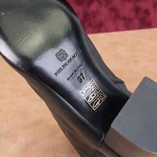 Bruno Magli Women Vinny Black Leather Zip Ankle Dress Office Boots 6.5US EUR37