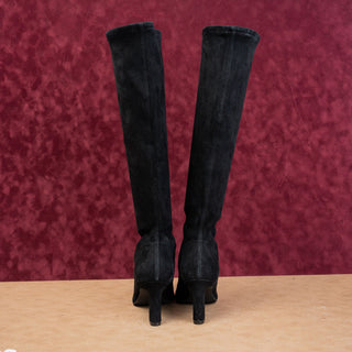 Stuart Weitzman Wmn Brooks Pointy Toe Black Suede Comfortable Boots 9US EUR 39.5