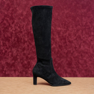 Stuart Weitzman Wmn Brooks Pointy Toe Black Suede Comfortable Boots 9US EUR 39.5