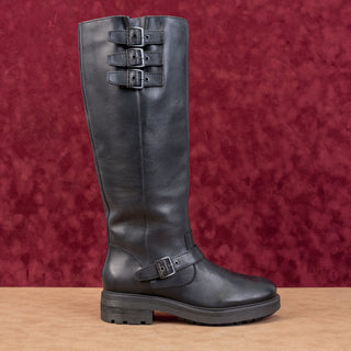 Lucky Brand Women Citere Black Leather Zip Riding Moto Tall Boots 8US EUR 39