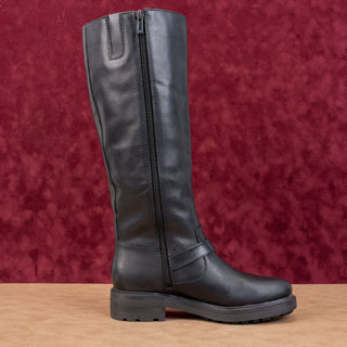 Lucky Brand Women Citere Black Leather Zip Riding Moto Tall Boots 8US EUR 39