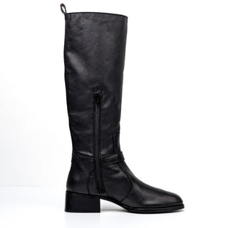 See by Chloe Women Lori Black Leather Tassel Buckle Riding Knee Boots 7US EUR37