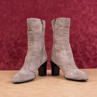 Enrico Antinori Wmn Vintage Retro 90s Brown Suede Dress Fashion Boots 7US EUR37