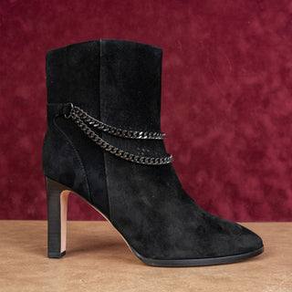 Paige Women Mason Chain Fashion Party Black Suede Pointy Toe Boots sz 9.5