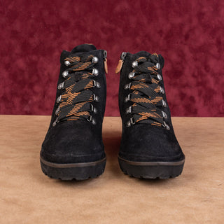 Gentle Soul Women Mona Black Suede lace-up Combat Ankle Boots sz 7.5