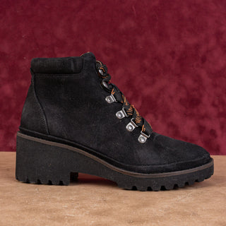 Gentle Soul Women Mona Black Suede lace-up Combat Ankle Boots sz 7.5