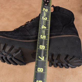 Gentle Soul Women Mona Black Suede lace-up Combat Ankle Boots sz 7.5