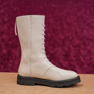 Lita by Ciara Women Italian Leather Fashion Festival Boho Combat Boots 7US EUR38