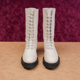 Lita by Ciara Women Italian Leather Fashion Festival Boho Combat Boots 7US EUR38