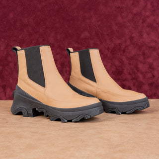 Sorel Women Brex Waterproof Tan Leather Slip-on Chelsea Ankle Boots sz 8.5