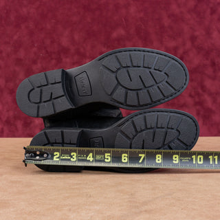 Born Women Borman Distress Black Leather Back Zipper Fashion OTK Boots sz 7