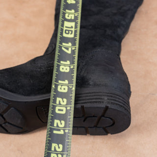 Born Women Borman Distress Black Leather Back Zipper Fashion OTK Boots sz 7