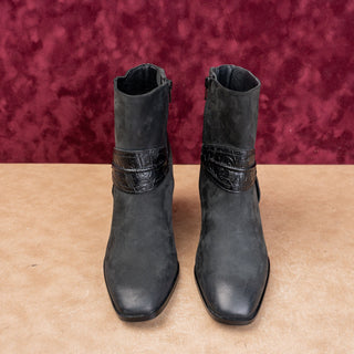 Vionic Women Carl Ash Black Leather Water Repellent Western Harness Boots sz 9