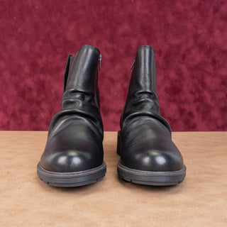 Clarks Women Heart Black Leather Zip Chelsea Ankle Boots sz 9US EUR40
