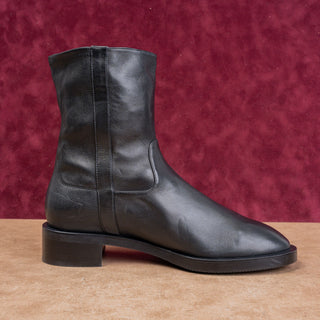 Stuart Weitzman Women Sadie Slip Black Leather Modern Western Boots size 9.5