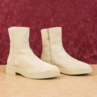 Vince Women Kady Water Repellent Taupe Suede Zip Ankle Fashion Boots sz 10