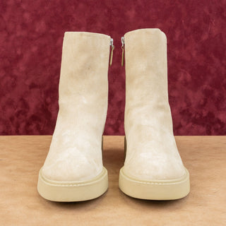 Vince Women Kady Water Repellent Taupe Suede Zip Ankle Fashion Boots sz 10