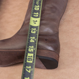 Frye Wmn Melissa Button Dark Brown Leather Equestrian Riding Knee Boots sz 8.5