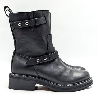 Rag&Bone Women Moto Black Leather Riding Biker Boots size 9.5US EUR39.5