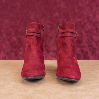 Paul Green Women Sydney Bordo Suede Dress Office Buckle Boots sz 7.5US AUS 5