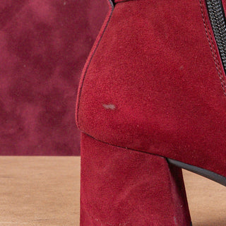 Paul Green Women Sydney Bordo Suede Dress Office Buckle Boots sz 7.5US AUS 5