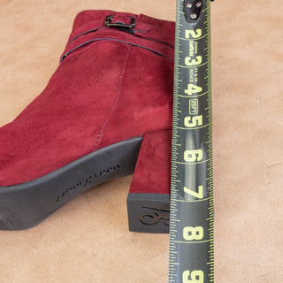 Paul Green Women Sydney Bordo Suede Dress Office Buckle Boots sz 7.5US AUS 5