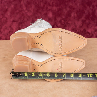Shyanne Wmn Denisse Wedding Pearl Accent Cream Leather Western Cowboy Boots 6.5