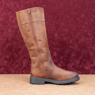 Clarks Wmn Orinoko H1 Brown Leather Fleece Lined Winter Knee Boots 9US EUR40