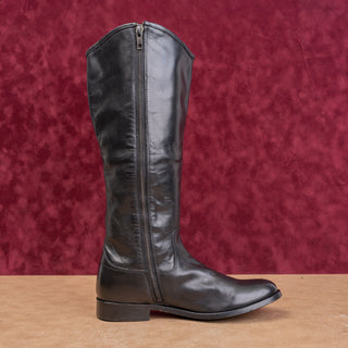 Frye Wmn Melissa Button Zip Black Leather Equestrian Classic Riding Boots sz 8.5