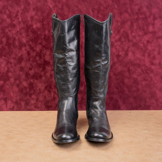 Frye Wmn Melissa Button Zip Black Leather Equestrian Classic Riding Boots sz 8.5