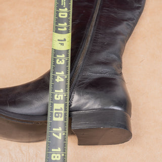 Frye Wmn Melissa Button Zip Black Leather Equestrian Classic Riding Boots sz 8.5