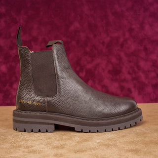 Common Projects Women Brown Leather Chelsea Tab Lug Boots size 8US EUR38