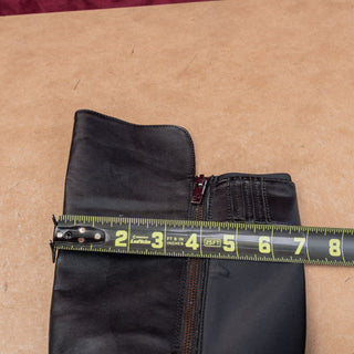 Calvin Klein Women Black Vegan Leather Zip OTK Fashion Riding Boots sz 7US EUR37