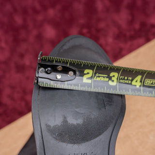 Calvin Klein Women Black Vegan Leather Zip OTK Fashion Riding Boots sz 7US EUR37