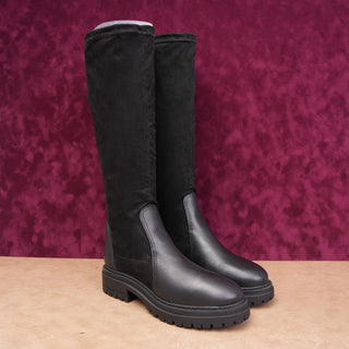 Chelsea Crew Women Olivia Stretch Festival party Slip Lug Knee Boots 6US EUR36